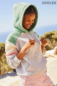 Joules Milbourne Grey, Pink & White Embroidered Hoodie (687595) | $103