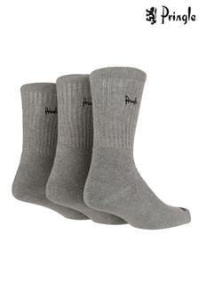 Pringle Grey Fully Cushioned Sports Socks 3 PK (687710) | HK$144