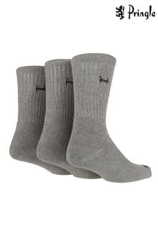 Pringle Grey Fully Cushioned Sports Socks 3 Pack (687710) | $24