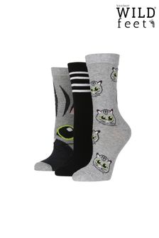 Wild Feet Cat Crew Socks