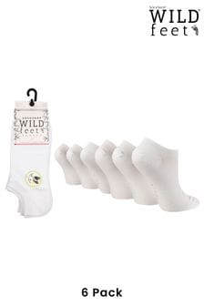 Wild Feet White Fashion Sole No Show Trainer Socks 5 Pack (687840) | €28