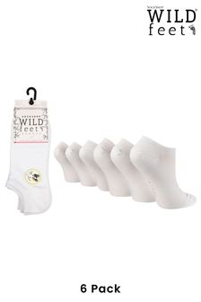 Wild Feet Fashion Sole No Show Trainer Socks 5 Pack