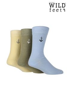 Wild Feet Blue Anchor Embroidered Socks (687883) | HK$123