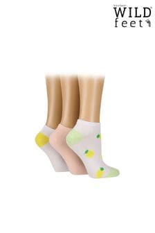 Wild Feet White When Life Give You Lemons No Show Trainer Socks 3 PK (687936) | €19