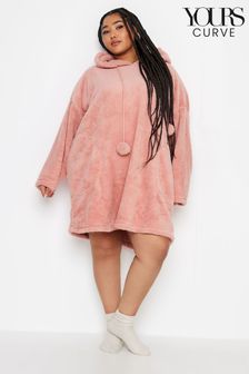 Yours Curve Pink Pom Pom Snuggle Hoodie With Pockets (687938) | kr530