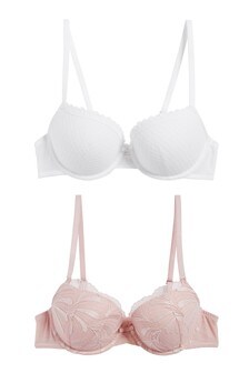 Lot de deux soutiens-gorge Emily push-up brodés à balconnets