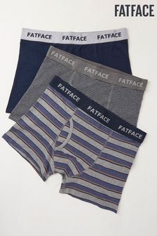 FatFace Navy 3 Pack Stockbridge Stripe Boxers (688929) | KRW49,300