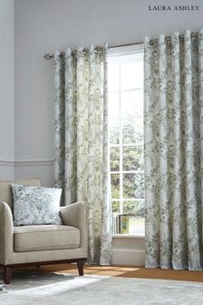 Laura Ashley Sage Green Parterre Lined Eyelet Curtains (688953) | €76 - €147