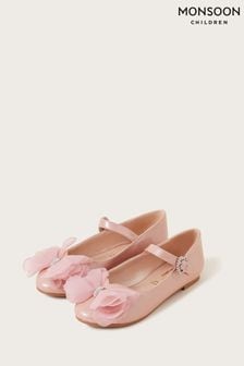 Monsoon Pink Diamanté Bow Ballet Flats (689069) | €36 - €41