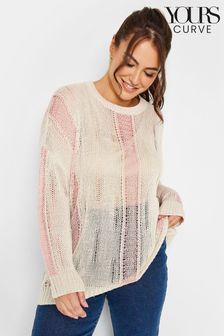 Yours pulover z odprtim pletenjem in šivi za močnejše postave (689088) | €15