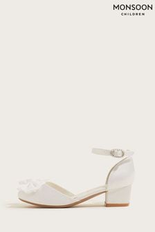 Monsoon White Communion Bow Two-Part Heels (689092) | $62 - $70