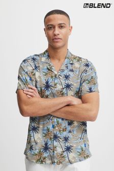 Blend Blue Retro Tropical Printed Resort Short Sleeve Shirt (689168) | €44