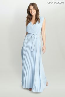 Gina Bacconi Blue Chelsey Maxi Dress With Pleat Skirt (690011) | $231