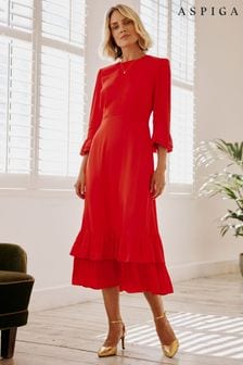 Aspiga Red Victoria Satin Dress (6901M6) | €124