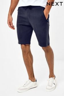 Navy Blue Straight Zip Pocket Jersey Shorts (690580) | 110 zł