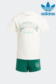 adidas Originals Kids White/Green	T-Shirt and Shorts Set (690663) | 110 zł