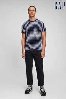 Gap Navy Blue Cotton Everyday Soft Stripe T-Shirt (690763) | €14