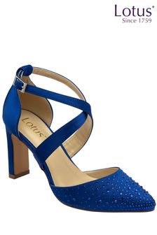 Lotus Blue Diamante Pointed-Toe Court Shoes (690770) | OMR36