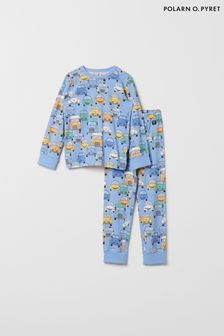 Blau - Polarn O. Pyret Organic Cotton Print Pyjamas (690788) | 44 €