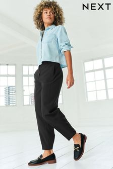 Black Adjustable Tailored Tapered Trousers (690801) | LEI 253