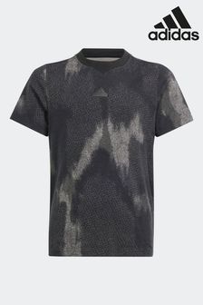 adidas Black Kids Sportswear Future Icons Allover Print T-Shirt (691114) | SGD 45