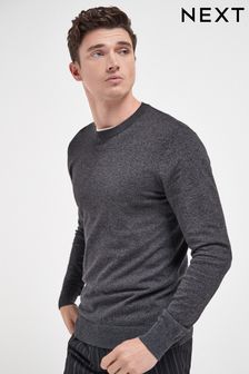 Gris antracita - Cuello redondo - Suéter con alto contenido en algodón (691321) | 25 €