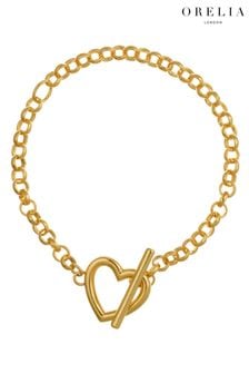 Gold - Orelia London Heart T-bar Gold Tone Bracelet (691517) | 34 €