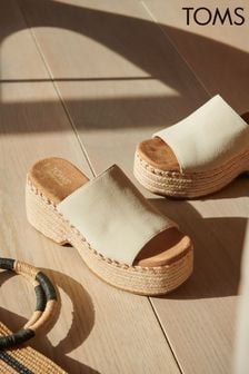 Toms Natural Laila Mule In Fog Suede Sandals (691894) | 537 LEI