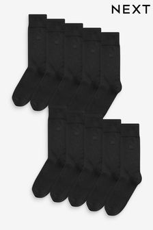 Black 10 Pack Mens Lasting Fresh Socks (692035) | 103 QAR