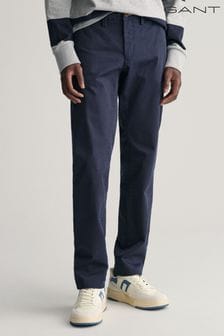 Синий морской - зауженные хлопковые саржевые брюки чинос Gant (692222) | €133