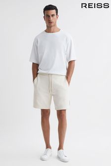Reiss Ecru Brancaster Cotton Drawstring Shorts (692401) | $166