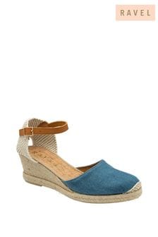 Ravel Blue Ankle Strap Wedge Espadrilles (692939) | AED416