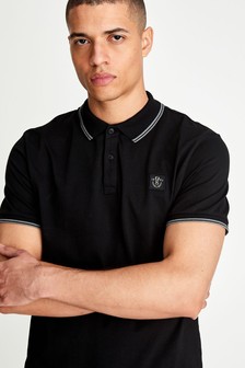 Black Badge Tipped Regular Fit Pique Polo Shirt (693130) | TRY 229