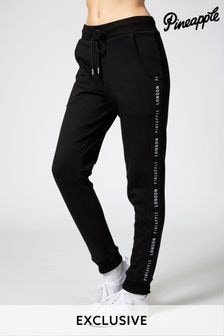 Pineapple Black 100% Cotton Exclusive Jacquard Joggers (693156) | $55