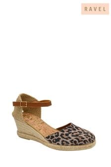 Ravel Animal Ankle Strap Wedge Espadrilles (693187) | $129