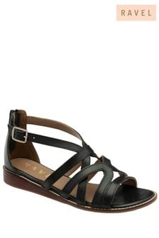 Ravel Black Leather Open Toe Sandals (693369) | 3,719 UAH