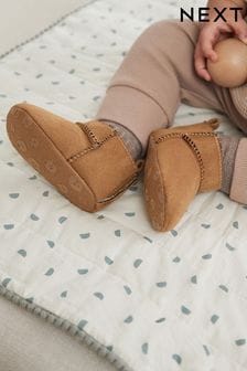 Tan Brown Warm Lined Baby Boots (0-2mths) (693622) | $15 - $17