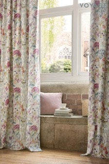Voyage Multi Country Hedge Floral Lined Pencil Pleat Curtains (694313) | INR 13,263 - INR 25,130