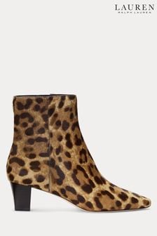 Lauren Ralph Lauren Animal Willa Leopard Print Haircalf Boots (694604) | 722 zł