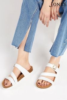 Jones Bootmaker Grey Metallic Tabatha Leather Mule Sandals (694709) | $118