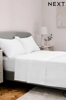 White Collection Luxe 400 Thread Count Flat 100% Egyptian Cotton Sateen Deep Fitted Sheet