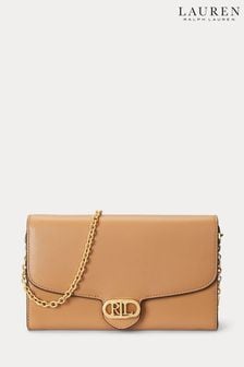Lauren Ralph Lauren Natural Adair Leather Cross-Body Bag (695082) | $301