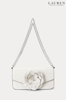 Lauren Ralph Lauren Sawyer FlowerTrim Leather White Bag (695163) | €600