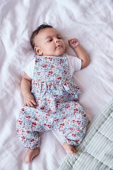 Ensemble salopette et body à imprimé floral (0 mois - 2 ans)