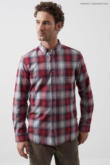 French Connection Red Check Long Sleeve Shirt (695624) | $66