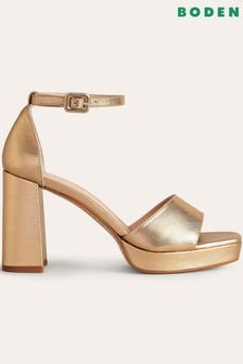 Boden Gold Heeled Platform Sandals (695637) | MYR 720