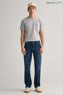 Dunkelblaue getragene Jeans - Gant Jeans mit regulärer Passform (695797) | 156 €