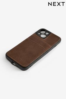 Brązowy - Iphone 14 Pro Leather Cardholder Case (696307) | 48 zł