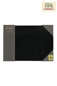 Set of 2 Black Granite Placemats (696414) | 84 QAR