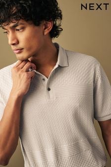 Neutral Textured Block Polo Shirt (696553) | kr490